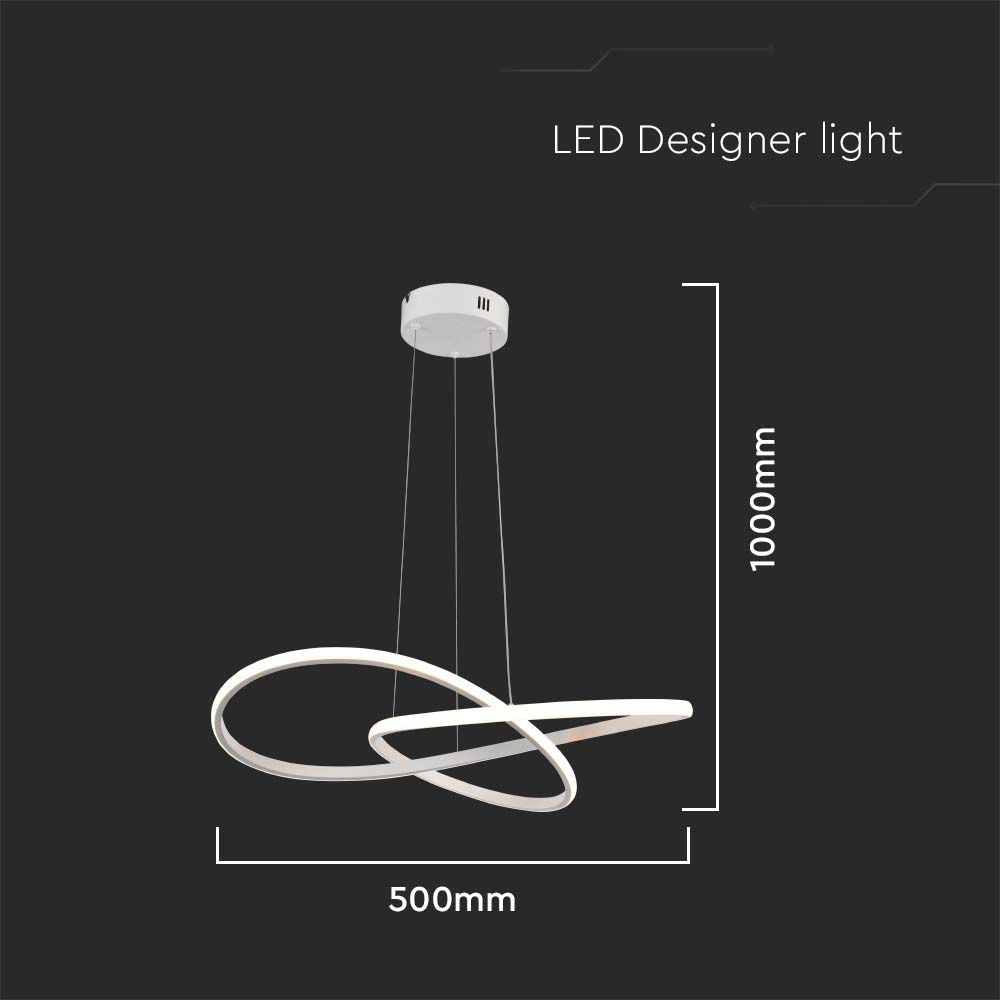 Dekoracyjna Lampa Wisząca LED / Barwa: 3000K / Obudowa: Biała