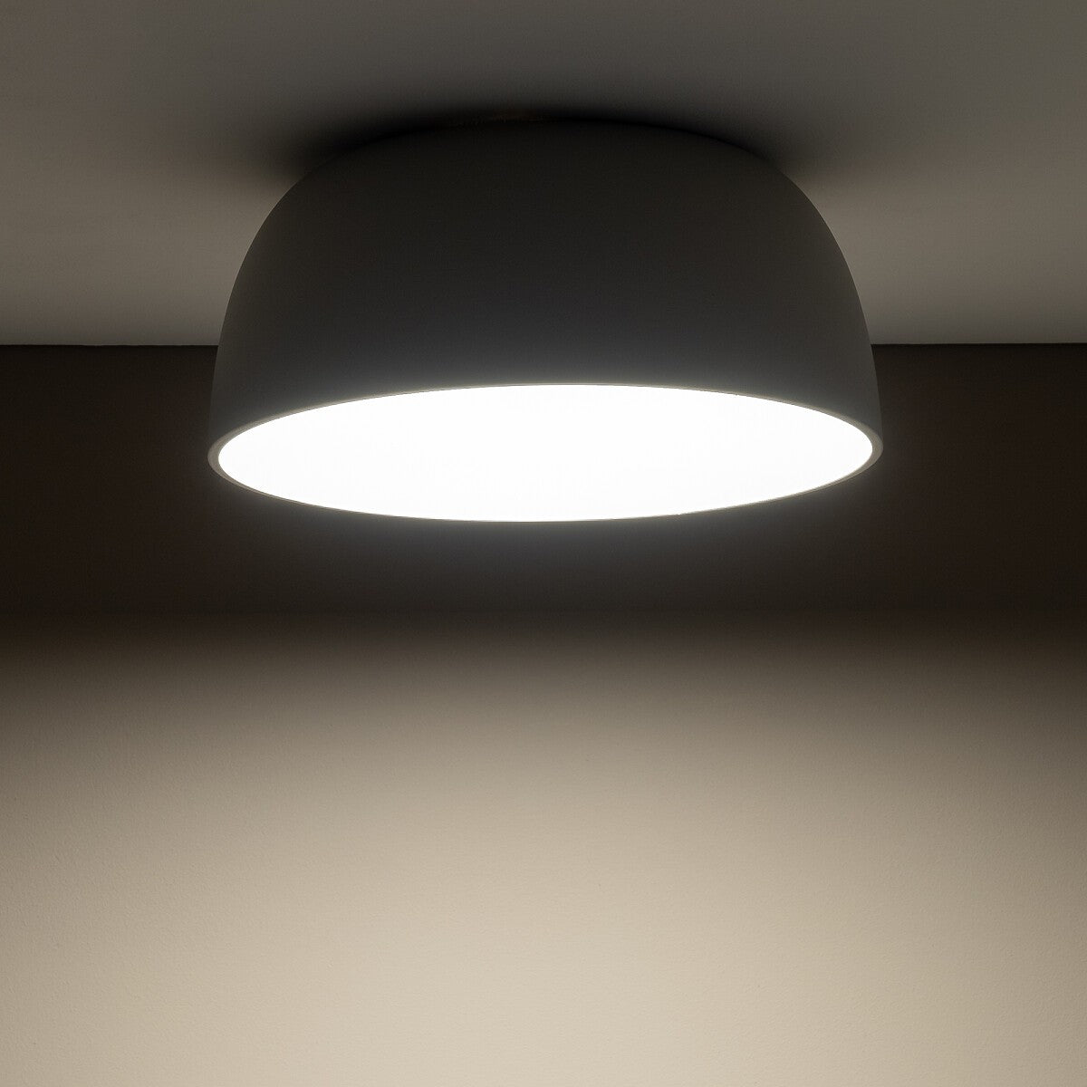 Nowodvorski Plafon SATELLITE S 25W only LED 50/60Hz - Stal lakierowana - Silk gray 8014 - lampa włączona