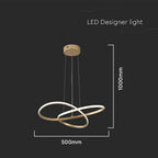 Dekoracyjna lampa wisząca LED ( D500 ) / Barwa: 3000K / Obudowa: Złota