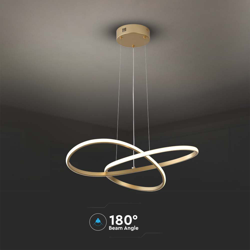 Dekoracyjna lampa wisząca LED ( D500 ) / Barwa: 3000K / Obudowa: Złota