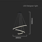 Dekoracyjna lampa wisząca LED ( D600+D400+D200 ) / Barwa: 3000K / Obudowa: Czarna