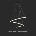 Dekoracyjna lampa wisząca LED ( D600+D400+D200 ) / Barwa: 3000K / Obudowa: Czarna
