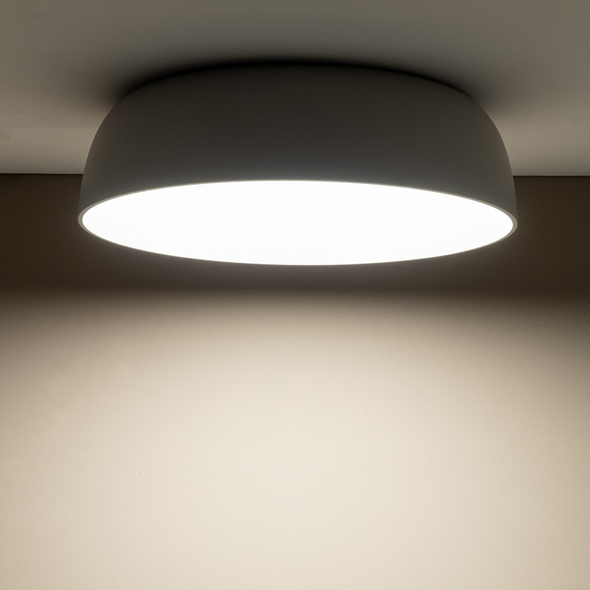 Nowodvorski Plafon SATELLITE M 25W only LED 50/60Hz - Stal lakierowana - Silk gray 8018 - lampa włączona
