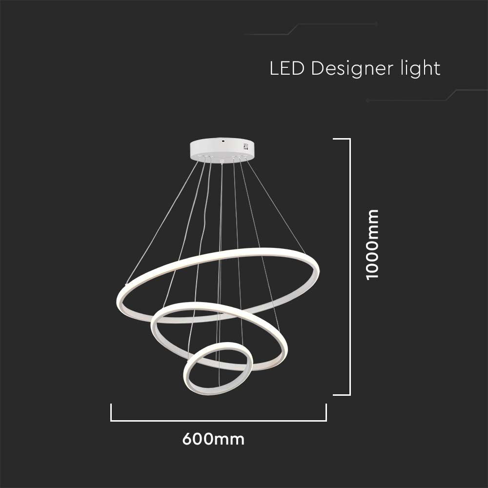 Dekoracyjna Lampa Wisząca LED / Barwa: 3000K / Obudowa: Biała