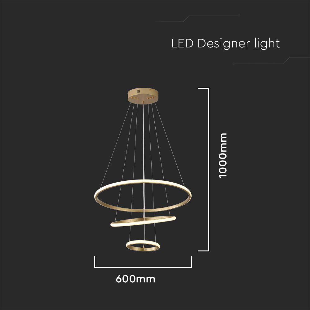 Dekoracyjna Lampa Wisząca LED / Barwa: 3000K / Obudowa: Złota