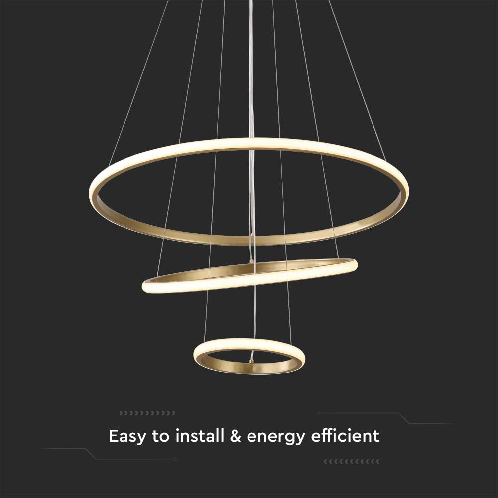 Dekoracyjna Lampa Wisząca LED / Barwa: 3000K / Obudowa: Złota