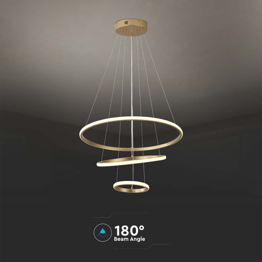 Dekoracyjna Lampa Wisząca LED / Barwa: 3000K / Obudowa: Złota