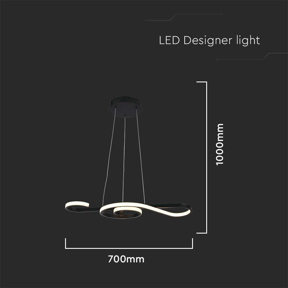 Dekoracyjna Lampa Wisząca LED / Barwa: 3000K / Obudowa: Czarna