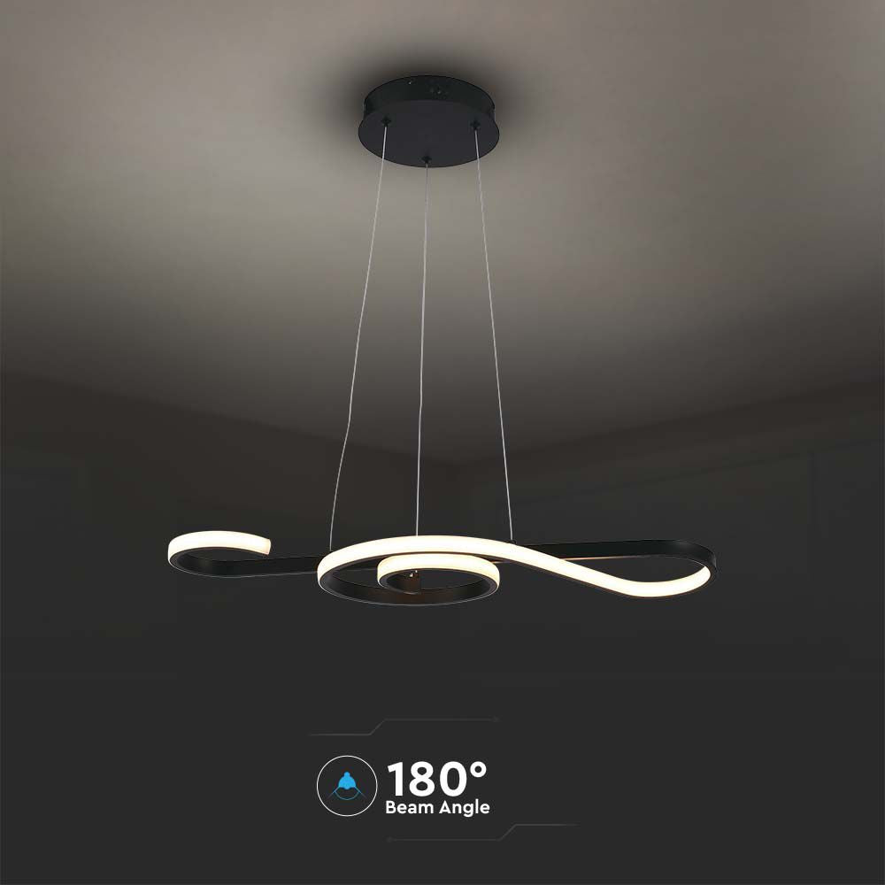 Dekoracyjna Lampa Wisząca LED / Barwa: 3000K / Obudowa: Czarna