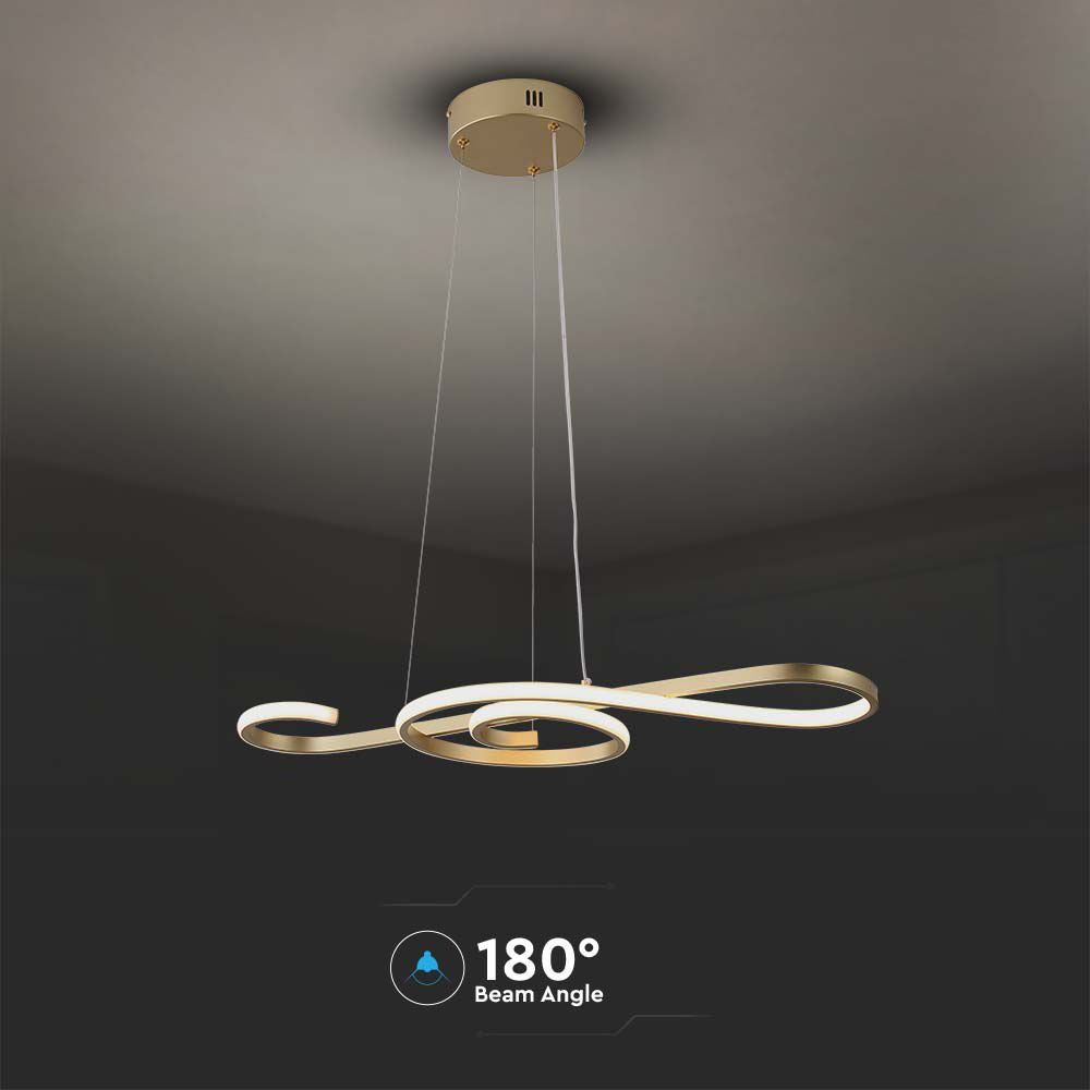 Dekoracyjna Lampa Wisząca LED / Barwa: 3000K / Obudowa: Złota
