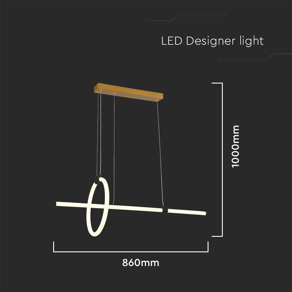 Dekoracyjna Lampa Wisząca LED / Barwa: 3000K / Obudowa: Czarna