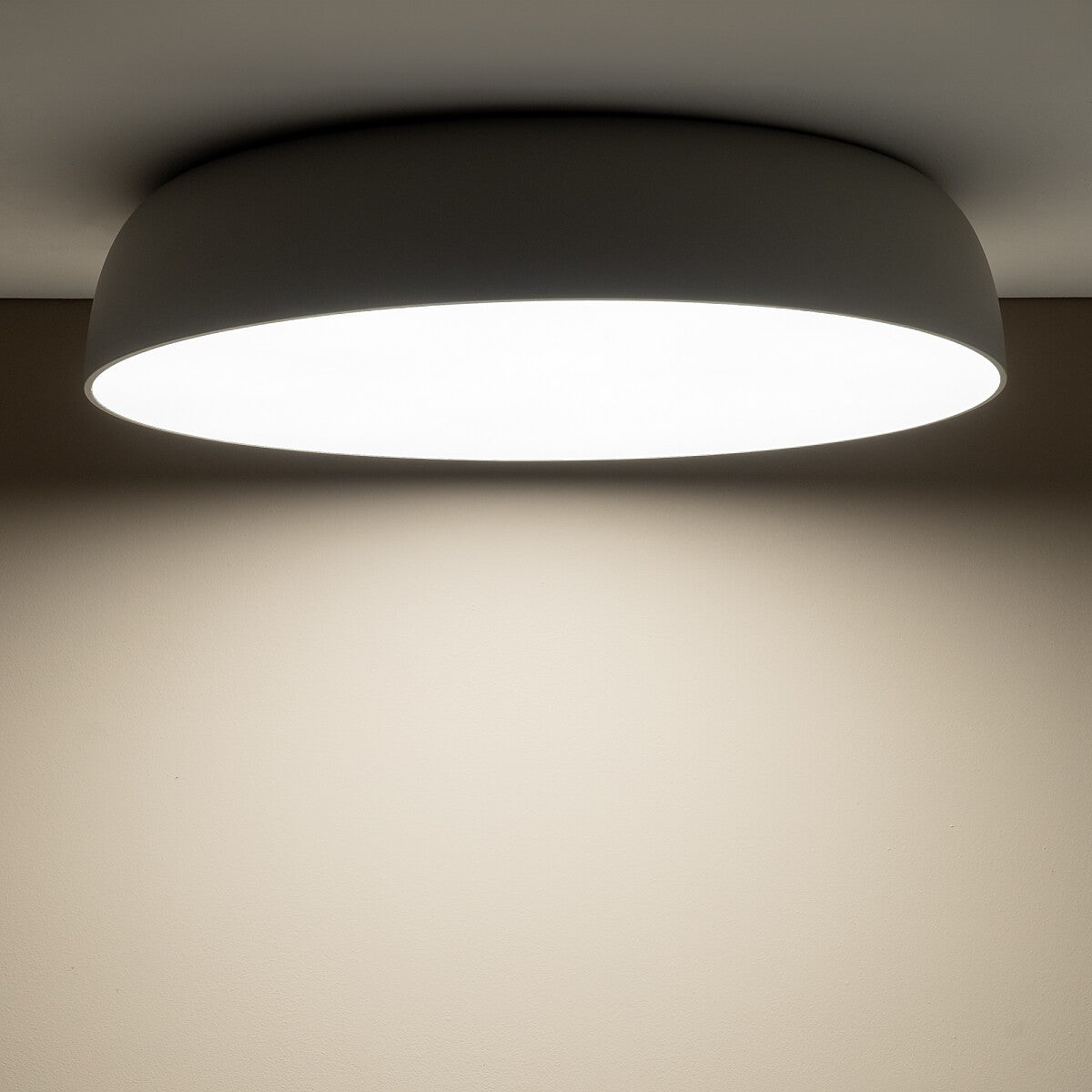 Nowodvorski Plafon SATELLITE L 25W only LED 50/60Hz - Stal lakierowana - Silk gray 8023 - lampa włączona
