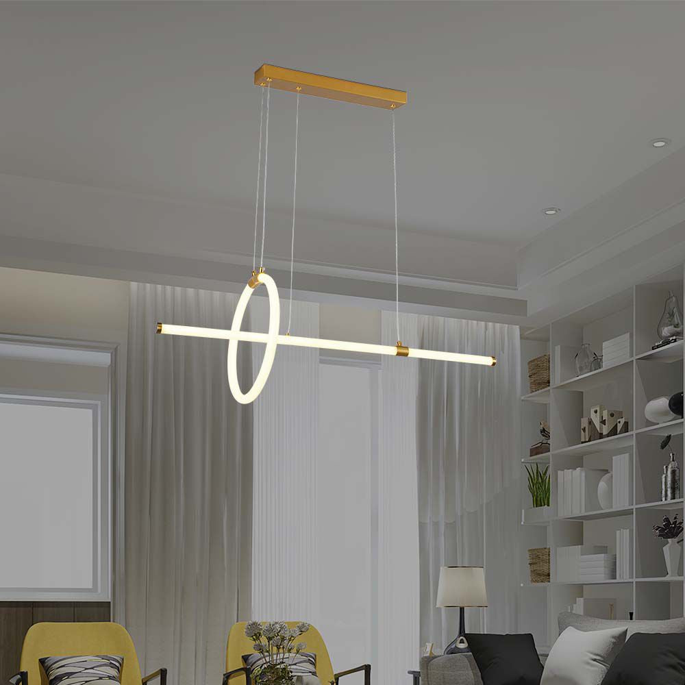 Dekoracyjna Lampa Wisząca LED / Barwa: 3000K / Obudowa: Złota