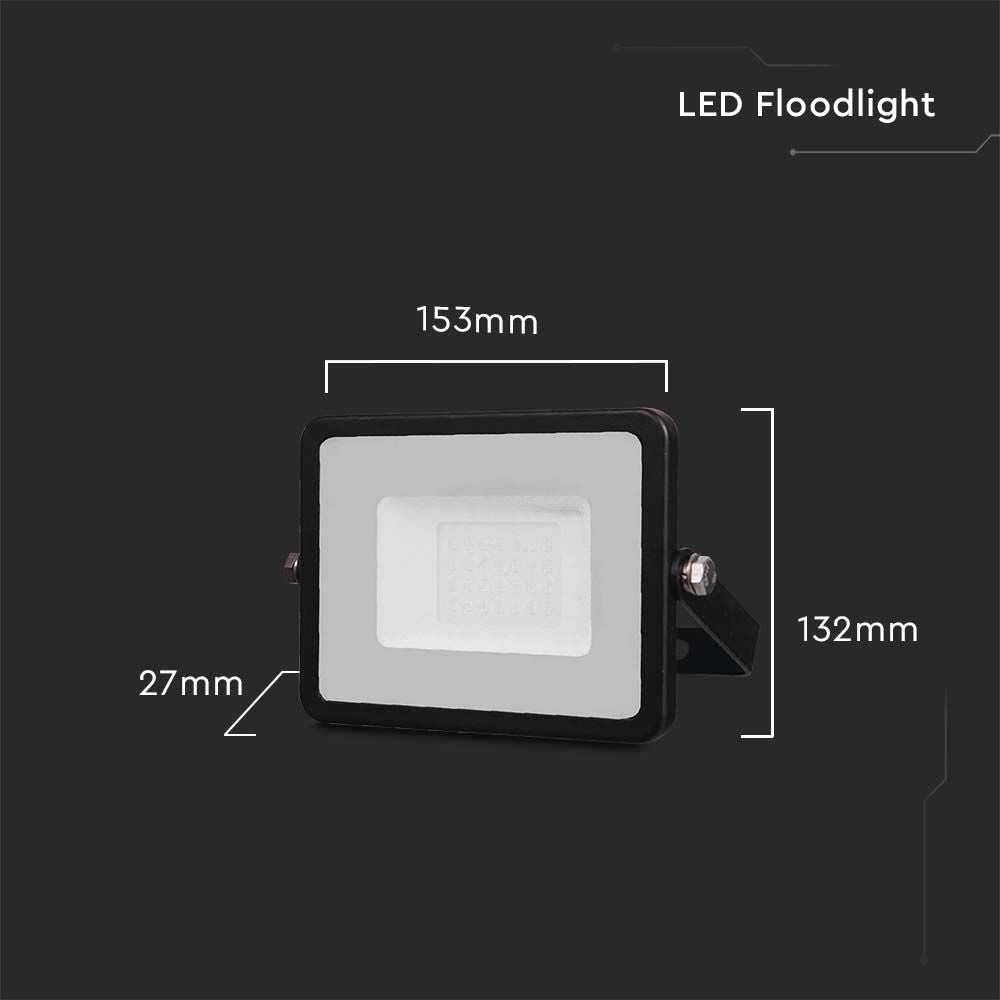 20W Naświetlacz LED SMD / Chip SAMSUNG / Przewód: 1m / Barwa:3000K / Obudowa: Czarna