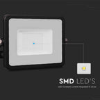 20W Naświetlacz LED SMD / Chip SAMSUNG / Przewód: 1m / Barwa:3000K / Obudowa: Czarna