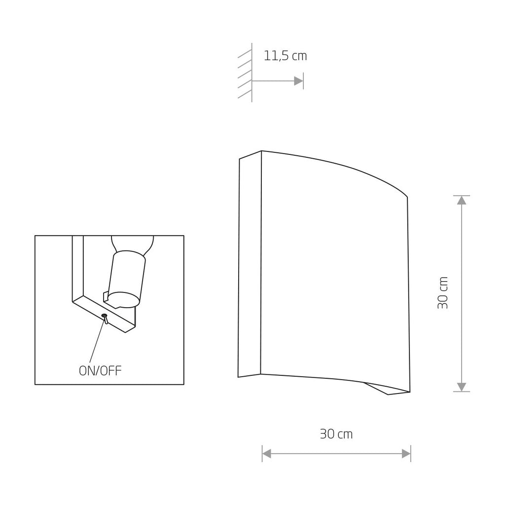 Nowodvorski Kinkiet z włącznikiem BORDE 10W only LED 50-60Hz - Tkanina - Biały 8044