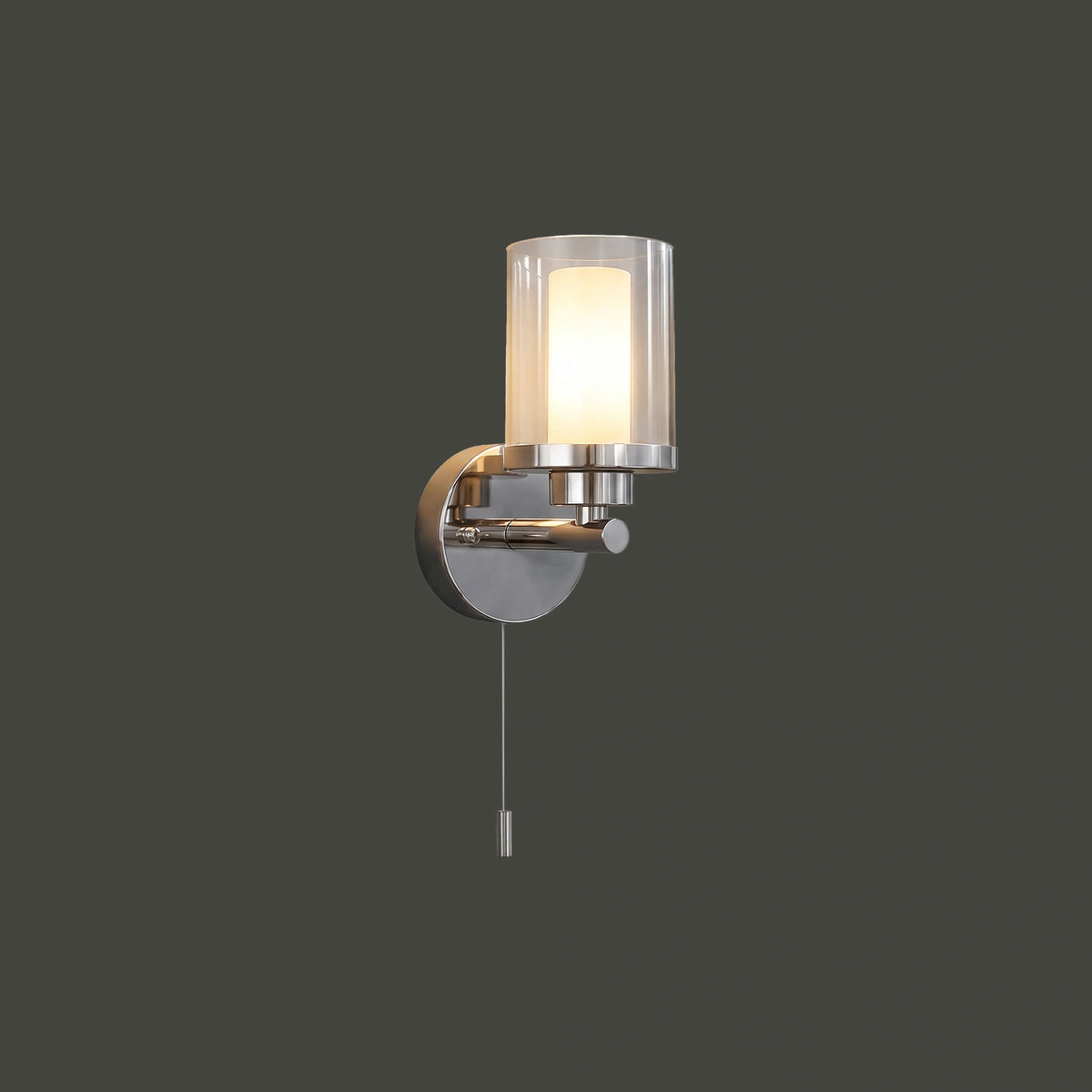 Nowodvorski Kinkiet z włącznikiem VISTA 10W only LED 50/60Hz - Stal chromowana - Chrom 8051 - lampa włączona