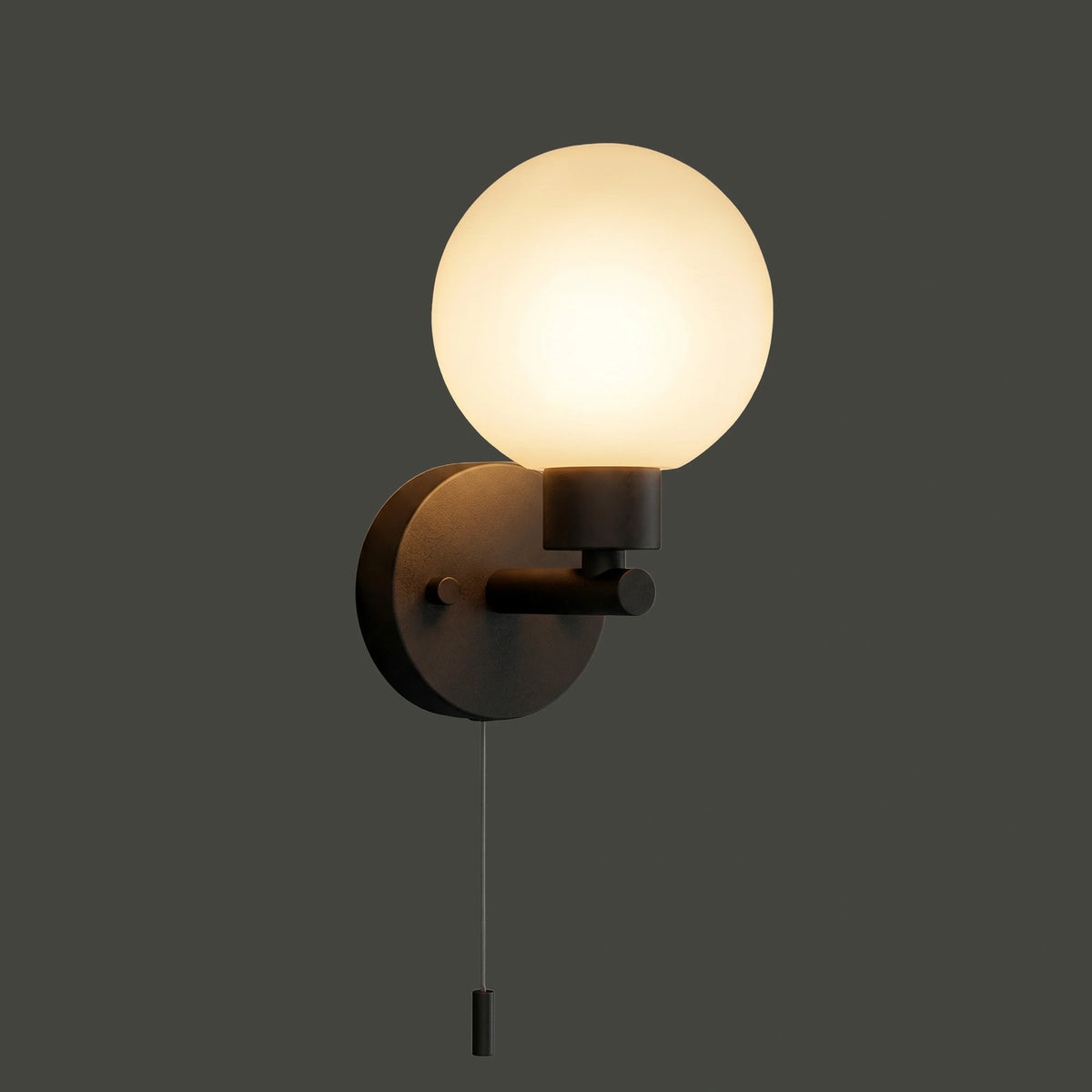 Nowodvorski Kinkiet z włącznikiem SIMI 10W only LED 50/60Hz - Stal lakierowana - Czarny 8052 - lampa włączona