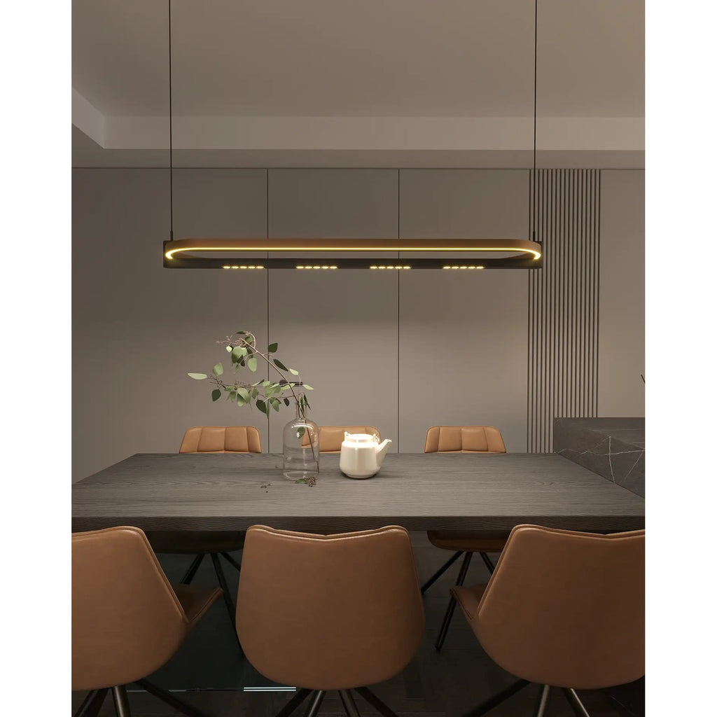 Maxlight Lampa wisząca Singapur Oval - Metal - Czarny + brąz P0553