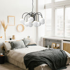 żyrandol Cambridge (glass 2815) black/brass 12xE14