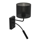 kinkiet Loft shade G9+E27 black, cylinder shade dia 180, h 150 black 1xG9+1xE27
