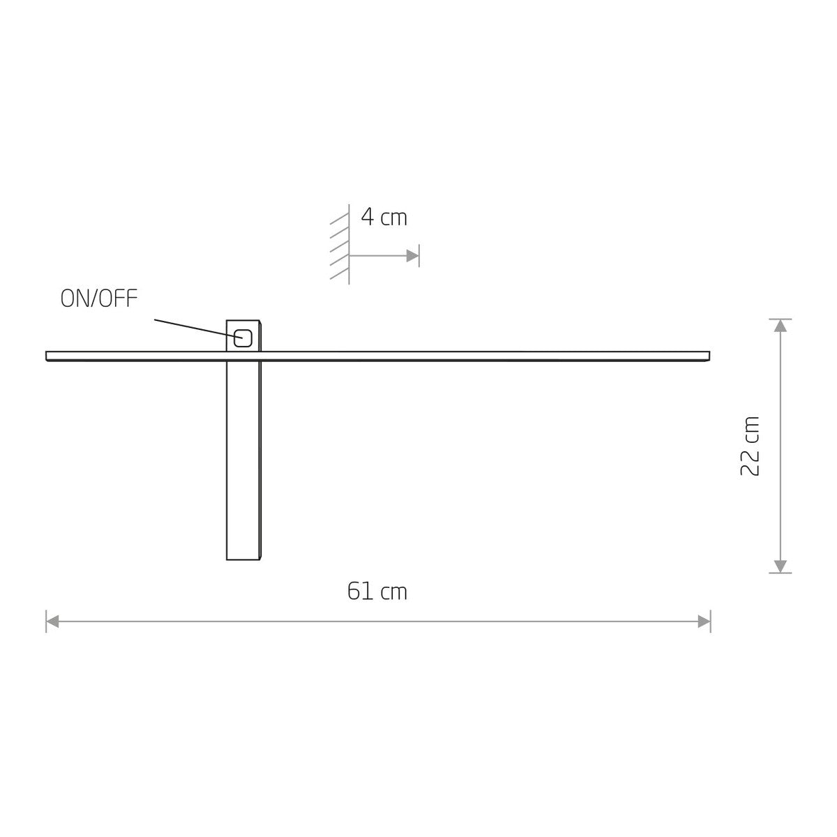 Nowodvorski Kinkiet z włącznikiem IMPULSE LED S 6W 50/60Hz - Aluminium lakierowane - Czarny 8115