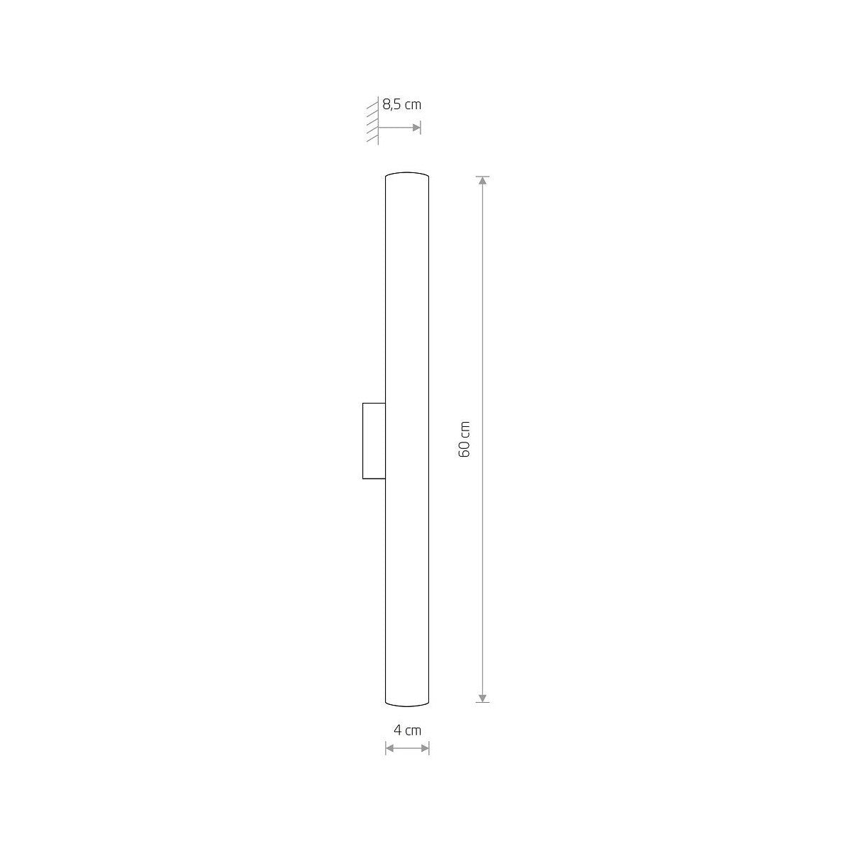Nowodvorski Kinkiet ICE TUBE LED S 12W 50/60Hz - Tworzywo sztuczne PC - Biały 8118