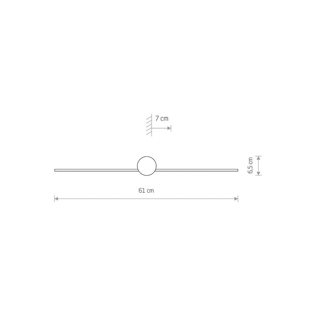 Nowodvorski Kinkiet PIN LED S 6W 50/60Hz - Aluminium lakierowane - Czarny 8127