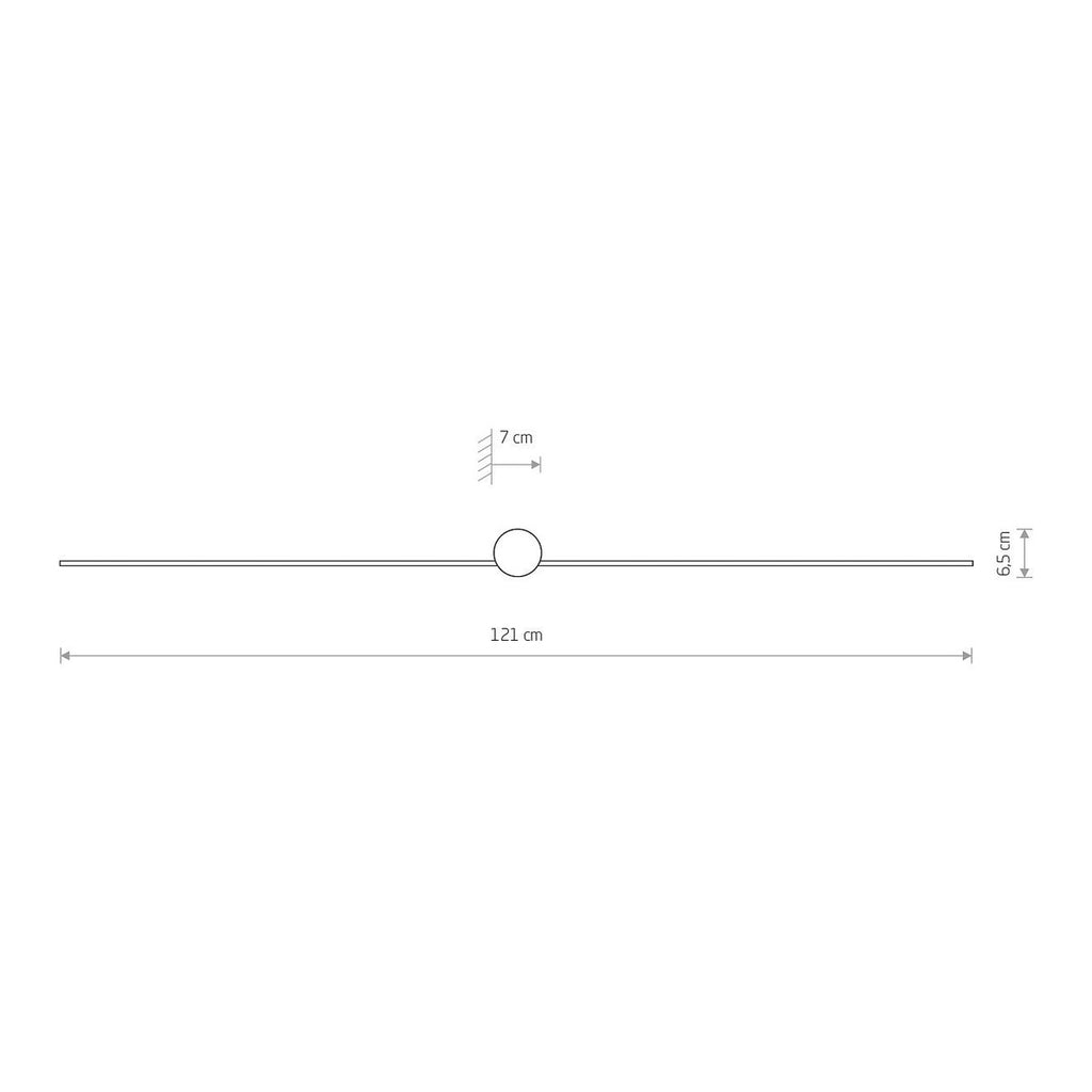 Nowodvorski Kinkiet PIN LED L 15W 50/60Hz - Aluminium lakierowane - Czarny 8130