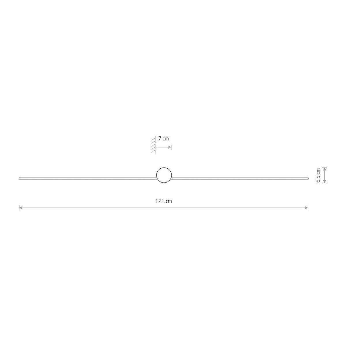 Nowodvorski Kinkiet PIN LED L 15W 50/60Hz - Aluminium lakierowane - Czarny 8130