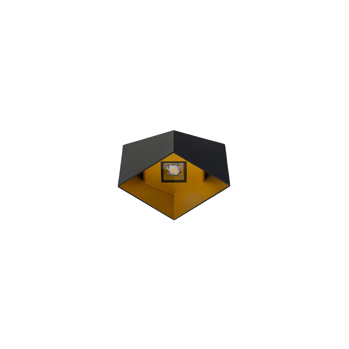 Nowodvorski Lampa ścienna natynkowa TRIANGLES LED 2x5W 50/60Hz IP54 - Aluminium lakierowane - Czarno-złoty 8141