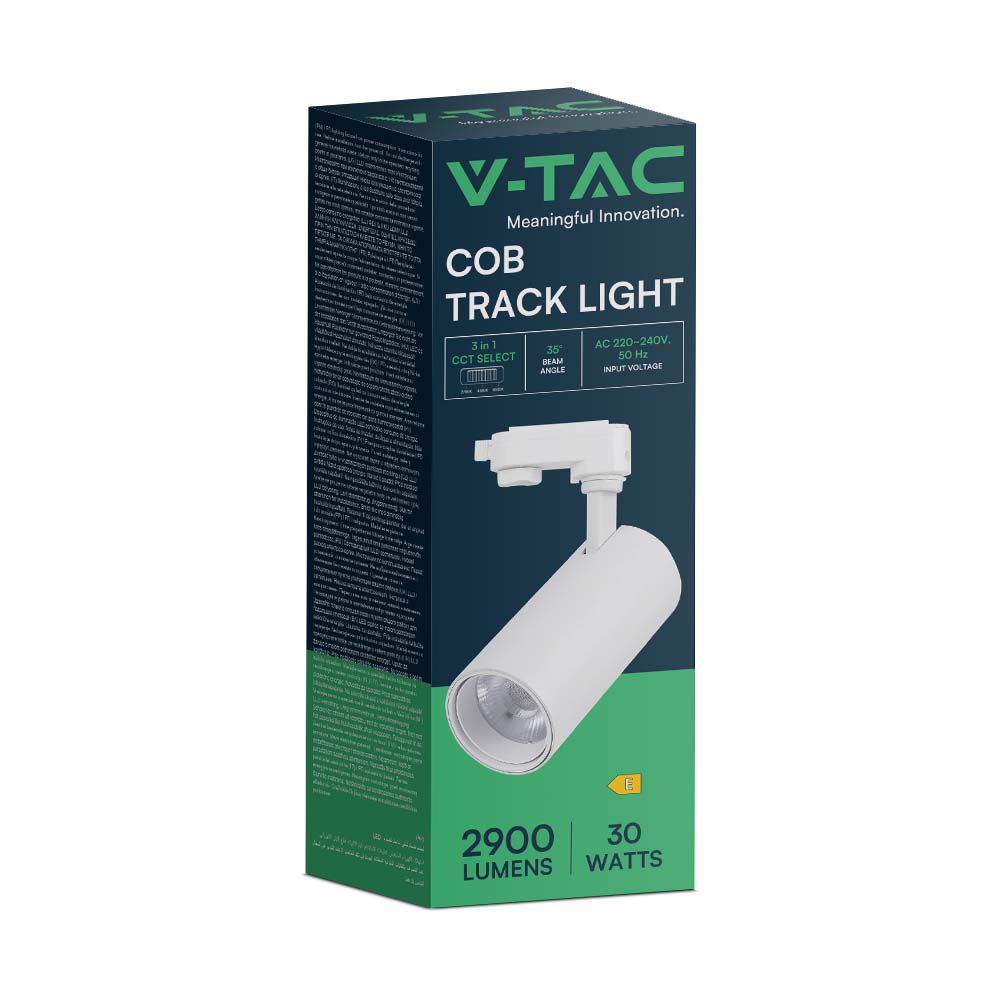 30W COB Lampa LED na szynoprzewód / Barwa: 3w1 / Obudowa: Biała