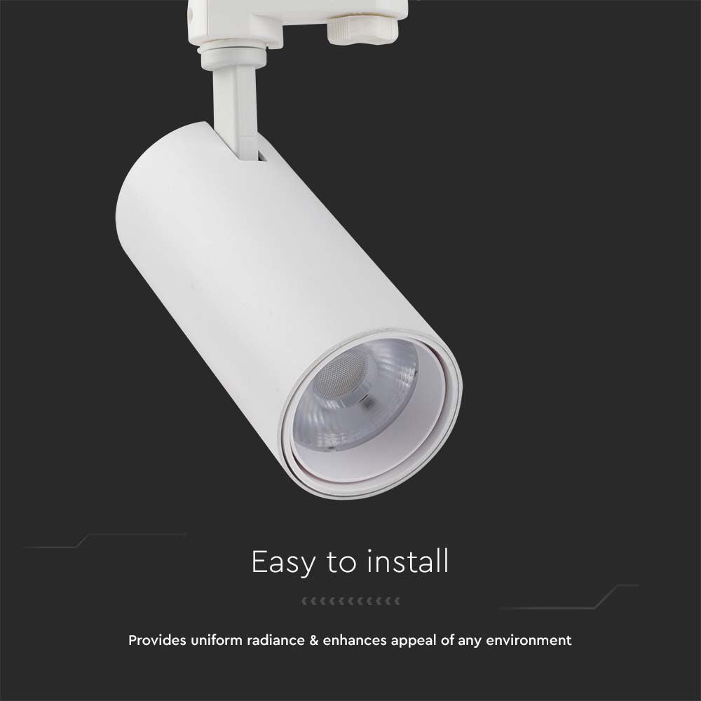 30W COB Lampa LED na szynoprzewód / Barwa: 3w1 / Obudowa: Biała