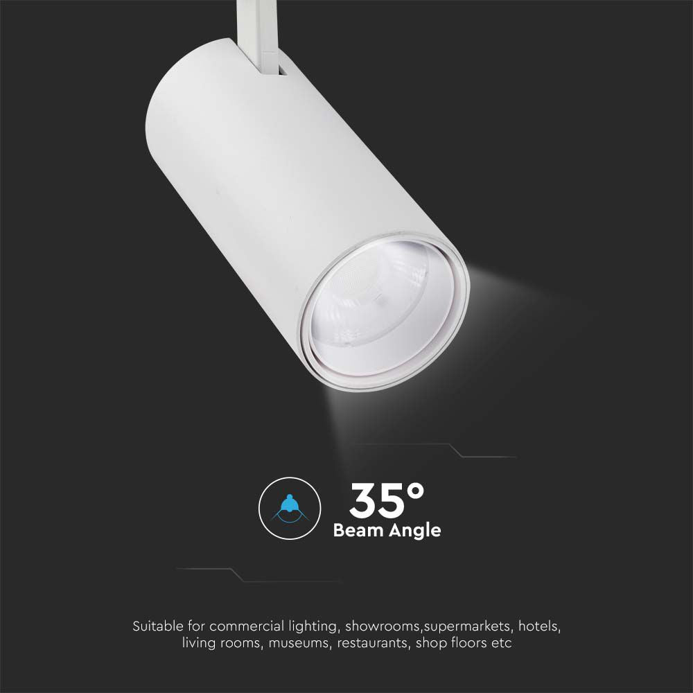 30W COB Lampa LED na szynoprzewód / Barwa: 3w1 / Obudowa: Biała