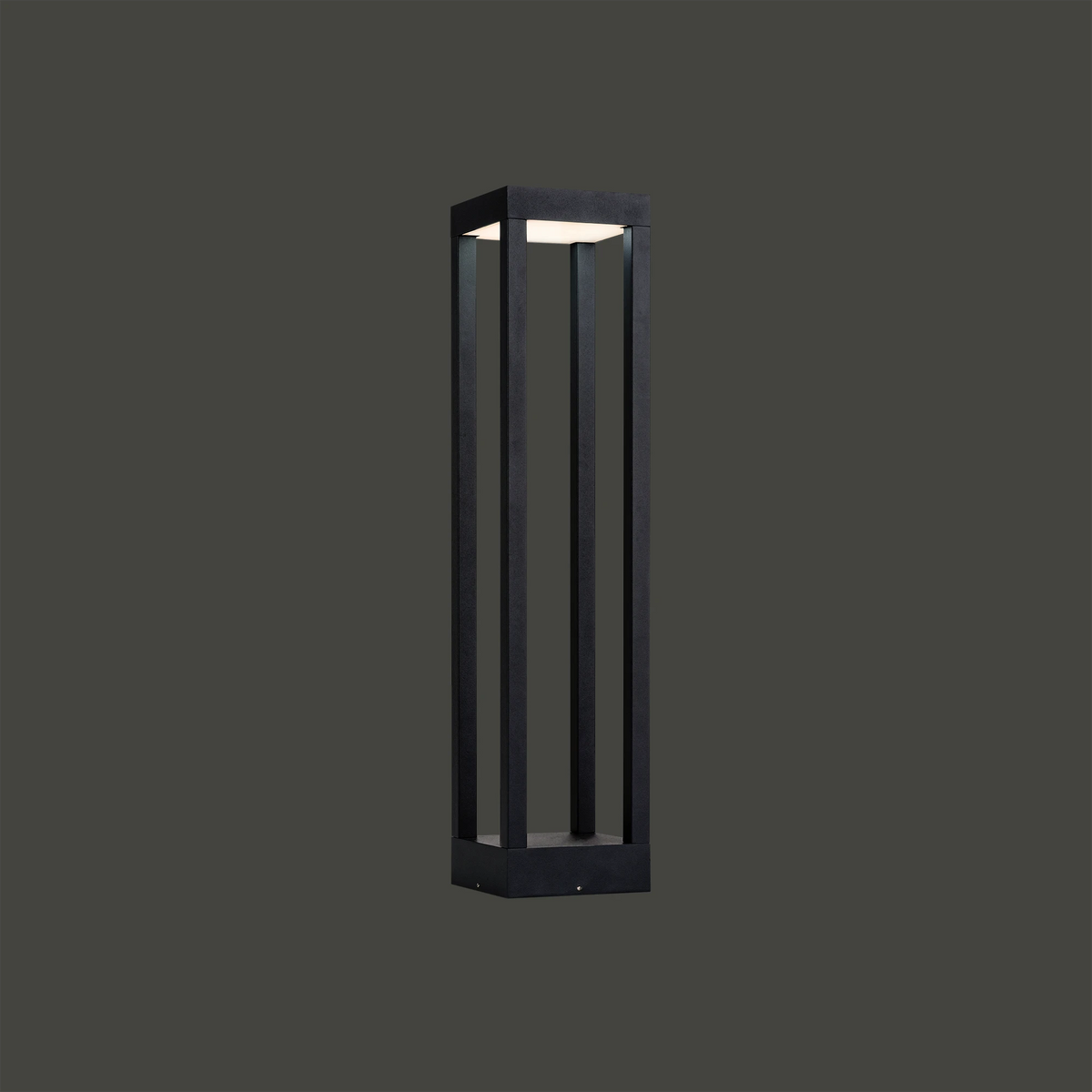 Nowodvorski Lampa stojąca STRUCTURE LED 13W 50/60Hz IP54 - Aluminium lakierowane - Czarny 8145 - lampa włączona