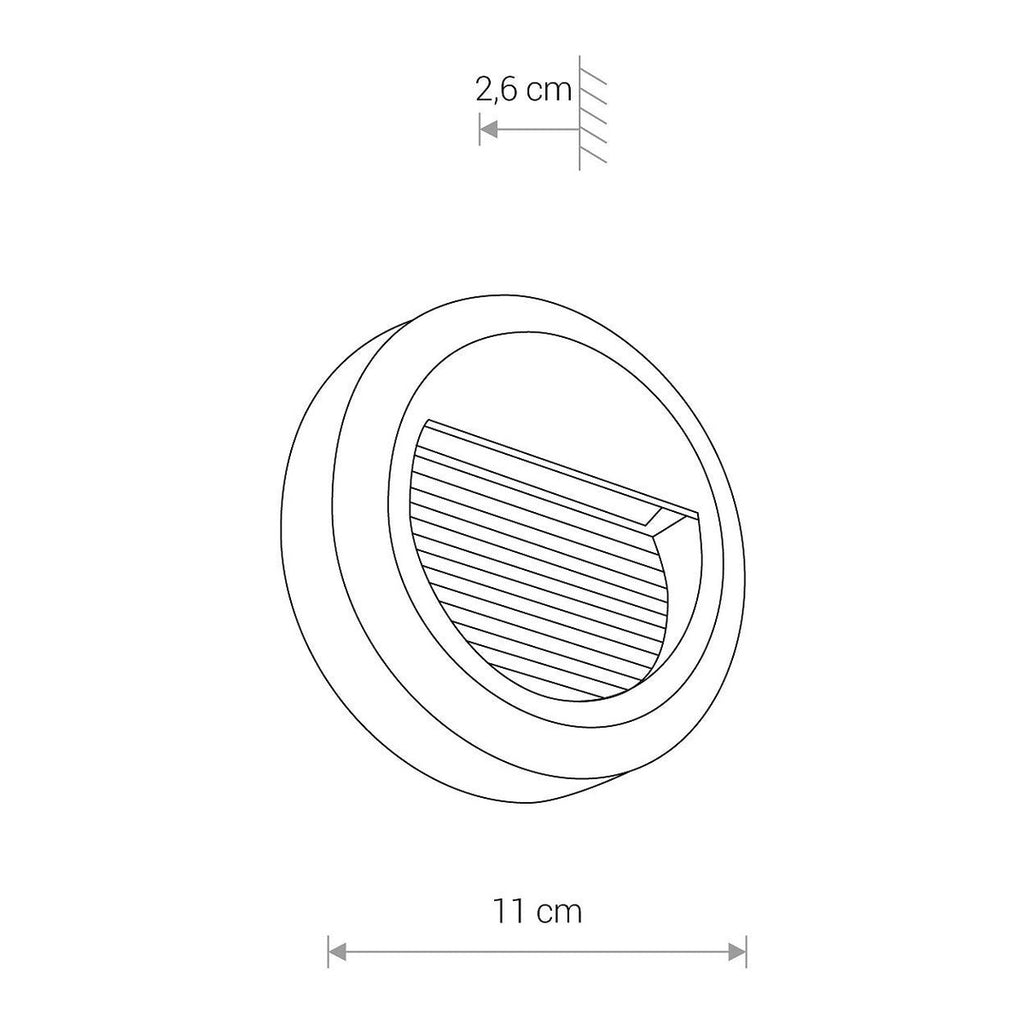 Nowodvorski Lampa ścienna natynkowa SIDEWALK ROUND LED 3W 50/60Hz IP54 - Aluminium lakierowane - Czarny 8147