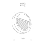 Nowodvorski Lampa ścienna natynkowa SIDEWALK ROUND LED 3W 50/60Hz IP54 - Aluminium lakierowane - Czarny 8147