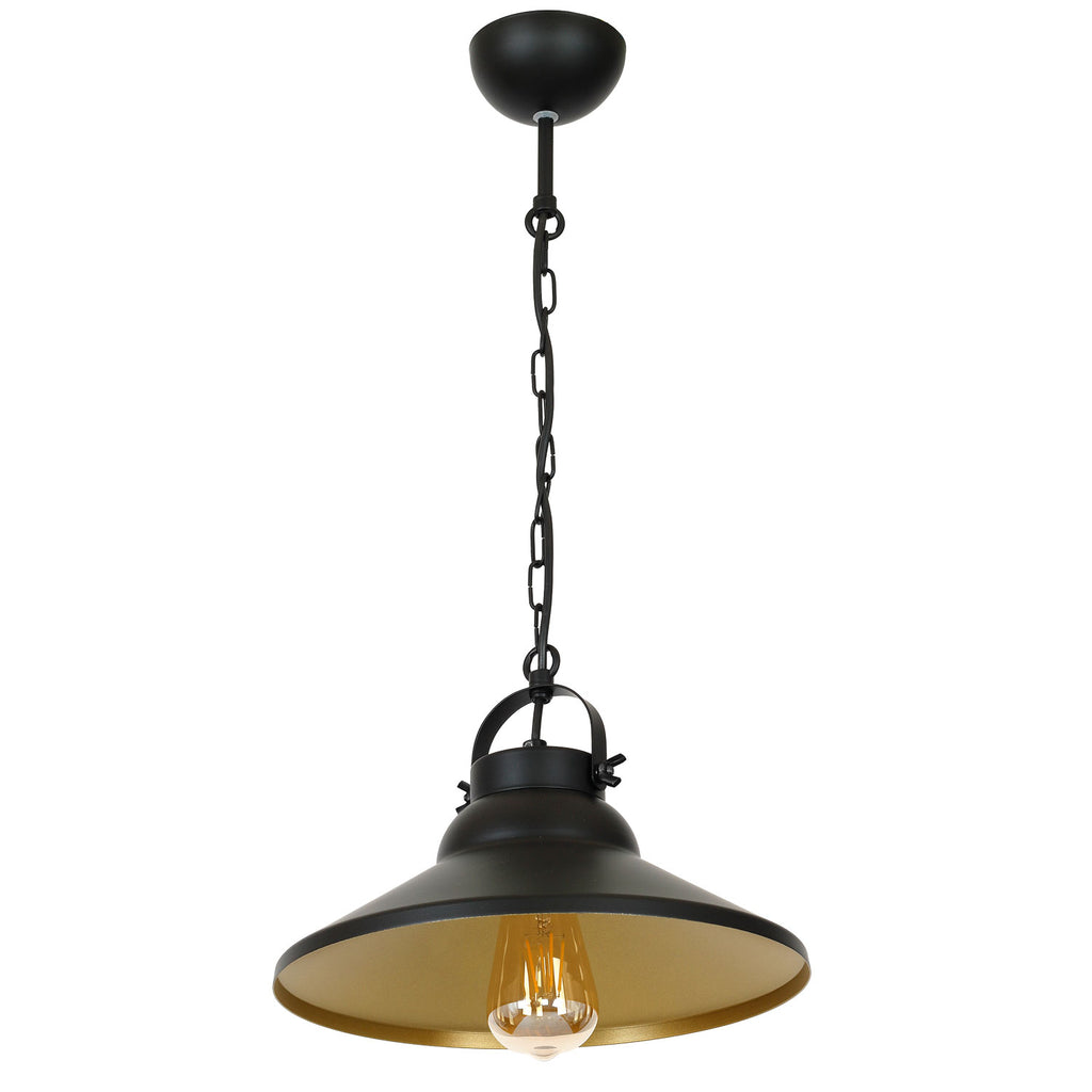 żyrandol Iron black/gold inside 1xE27