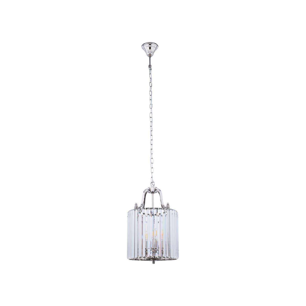 Nowodvorski Lampa wisząca BOSTON 10W only LED 50/60Hz - Stal chromowana - Chrom 8152 - lampa włączona