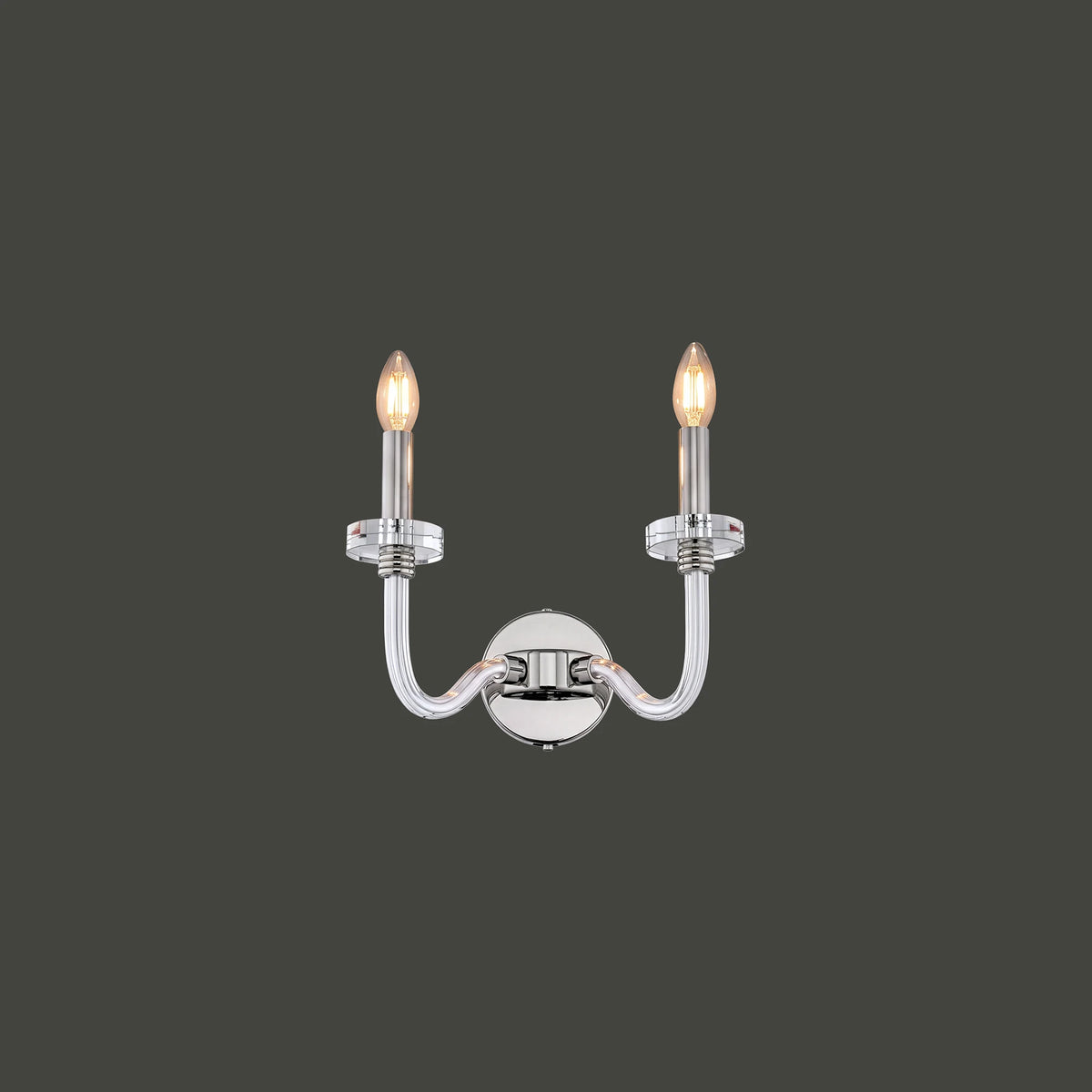 Nowodvorski Kinkiet HAMPTON 10W only LED 50/60Hz - Stal chromowana - Chrom 8155 - lampa włączona