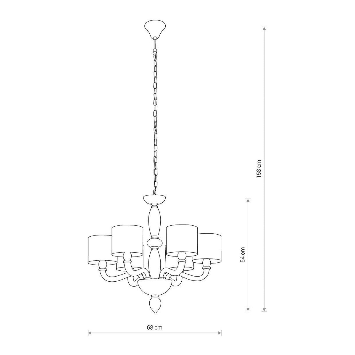 Nowodvorski Żyrandol NEWPORT 10W only LED 50/60Hz - Szkło - Biały 8156
