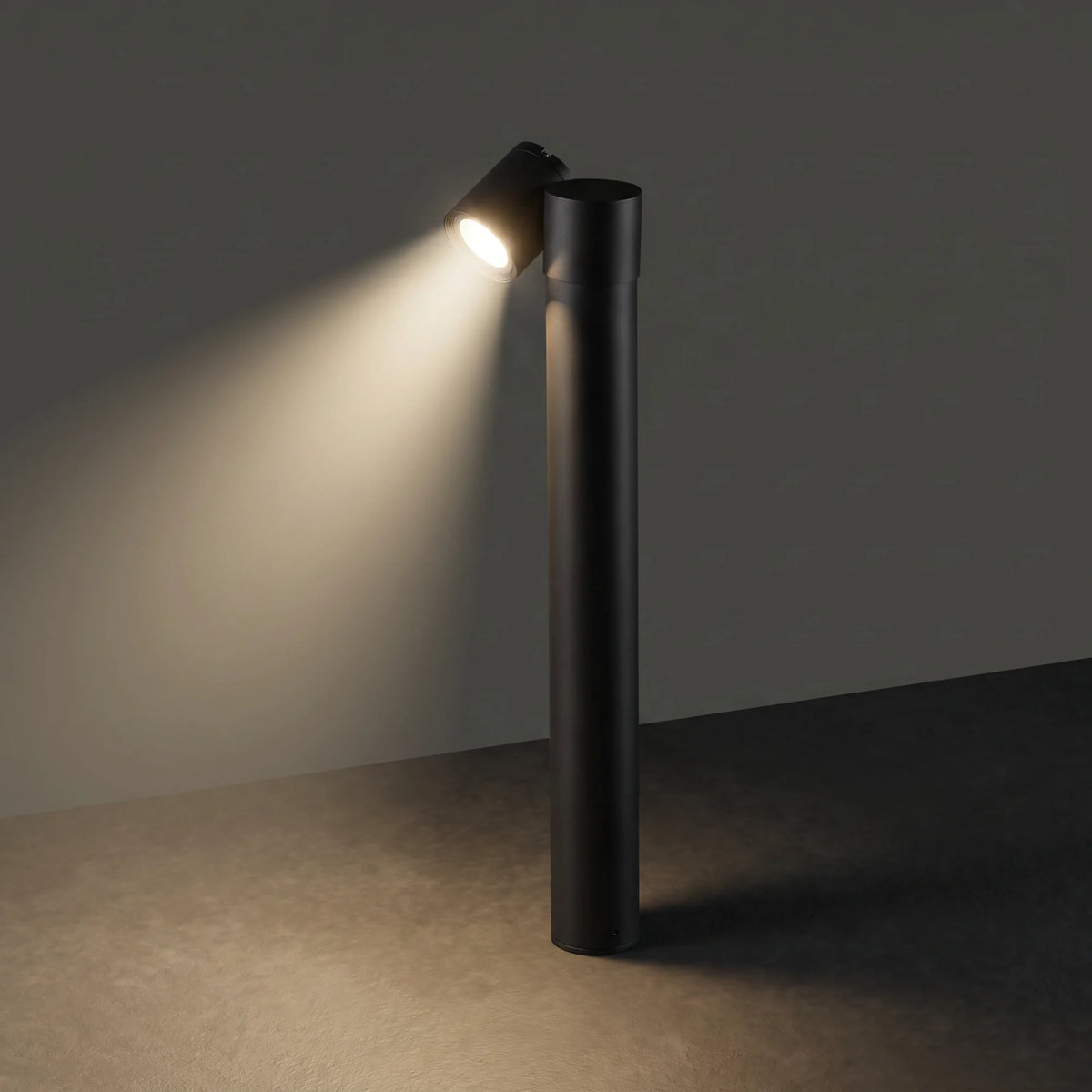 Nowodvorski Lampa stojąca TUBINGS 10W only LED 50/60Hz IP54 - Aluminium lakierowane - Czarny 8158 - lampa włączona