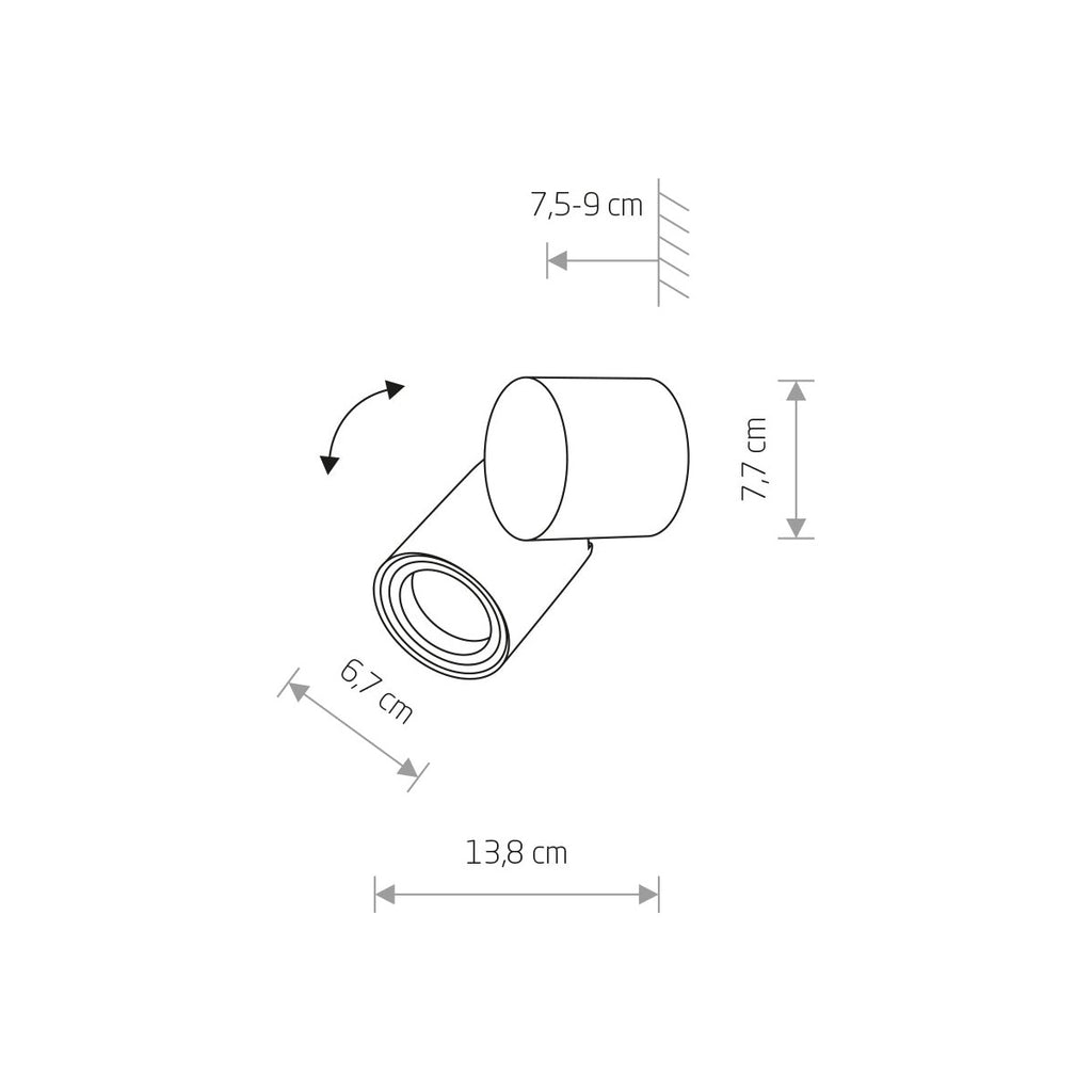 Nowodvorski Lampa ścienna natynkowa TUBINGS S 10W only LED 50/60Hz IP54 - Aluminium lakierowane - Czarny 8160