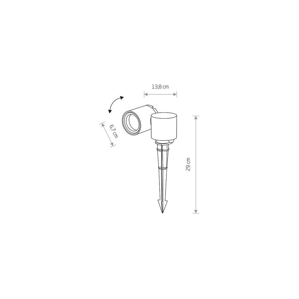 Nowodvorski Lampa gruntowa TUBINGS M 10W only LED 50/60Hz IP54 - Aluminium lakierowane - Czarny 8161