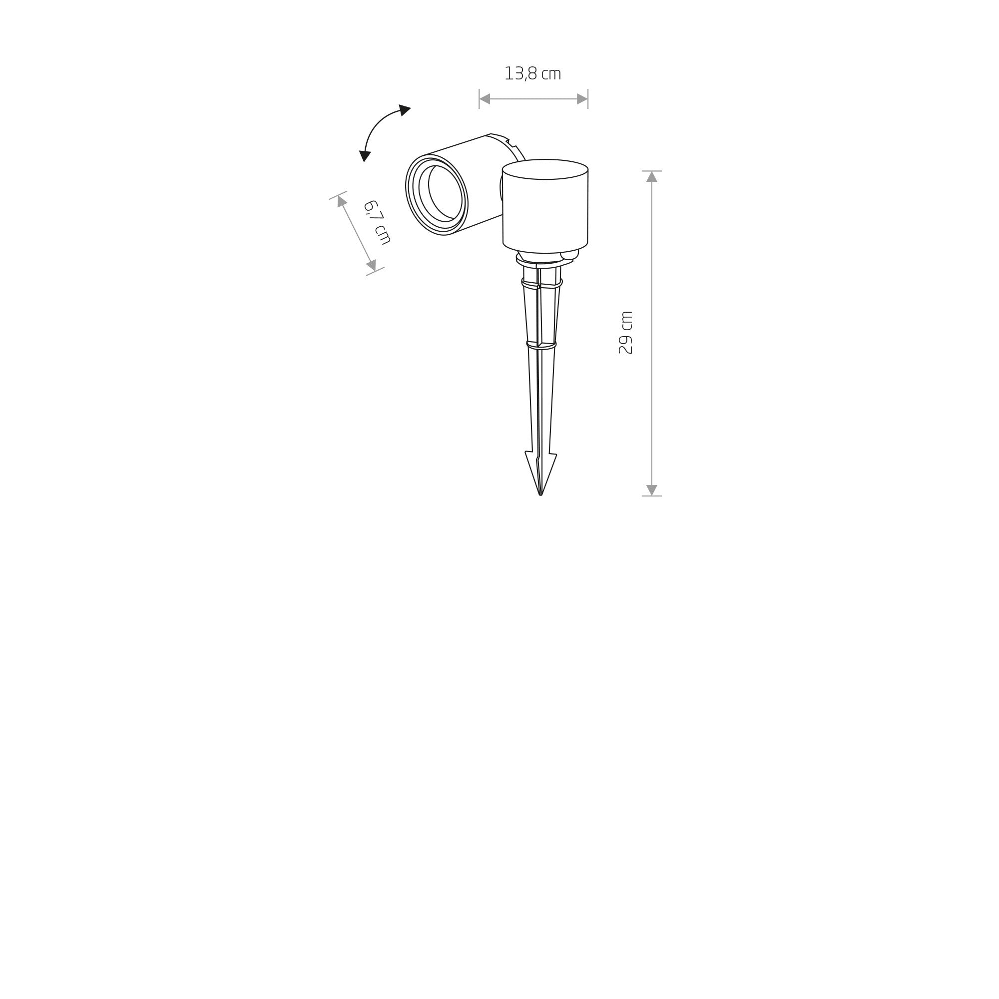 Nowodvorski Lampa gruntowa TUBINGS M 10W only LED 50/60Hz IP54 - Aluminium lakierowane - Czarny 8161