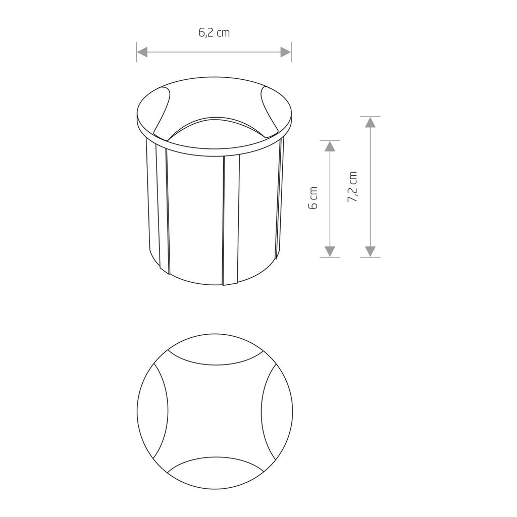 Nowodvorski Lampa ścienna wbudowana PAT LED 3W 50/60Hz IP65 - Aluminium lakierowane - Czarny 8162