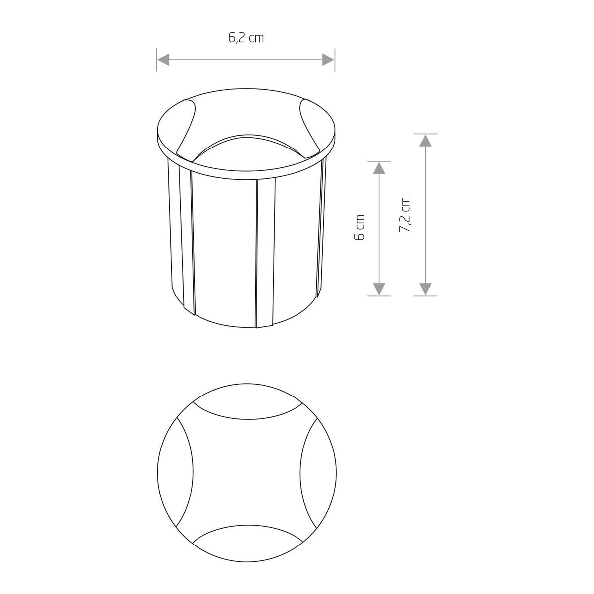 Nowodvorski Lampa ścienna wbudowana PAT LED 3W 50/60Hz IP65 - Aluminium lakierowane - Czarny 8162