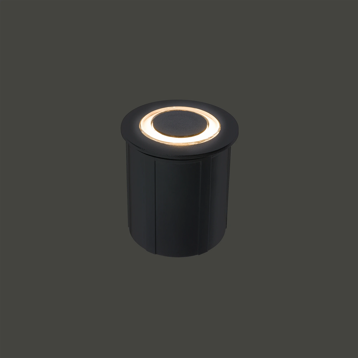 Nowodvorski Lampa ścienna wbudowana CIRCLET LED 3W 50/60Hz IP65 - Aluminium lakierowane - Czarny 8163 - lampa włączona