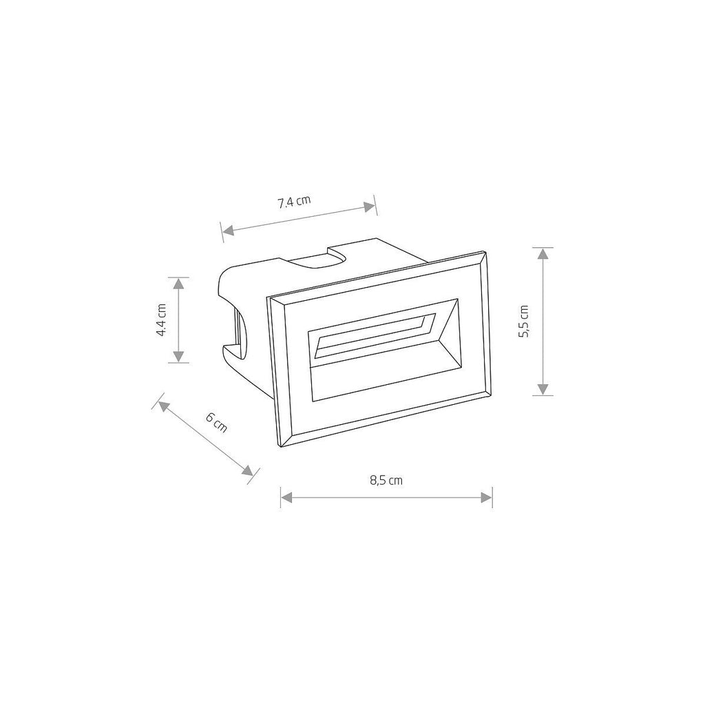 Nowodvorski Lampa ścienna wbudowana BAY LED 3W 50/60Hz IP65 - Aluminium lakierowane - Czarny 8164