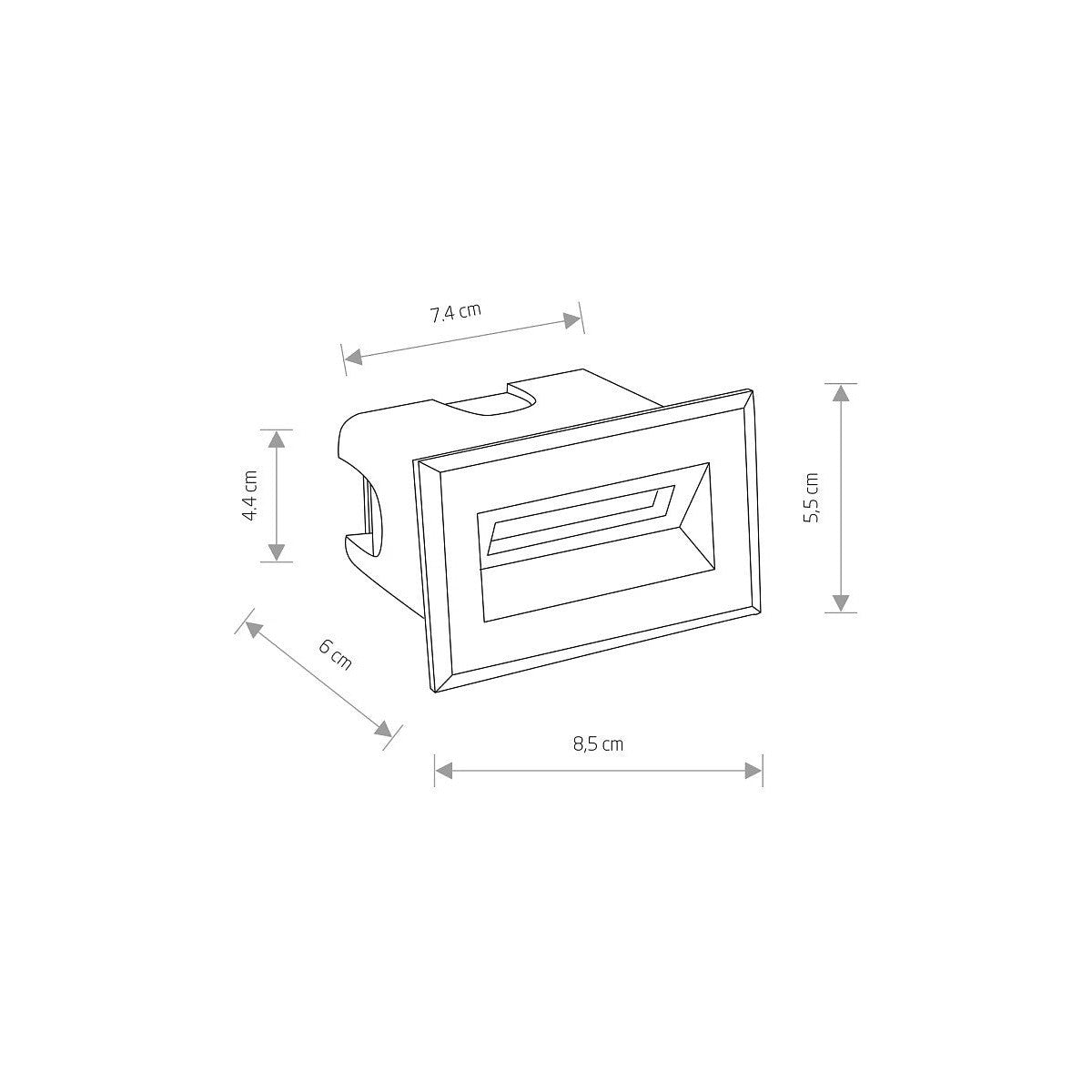 Nowodvorski Lampa ścienna wbudowana BAY LED 3W 50/60Hz IP65 - Aluminium lakierowane - Czarny 8164